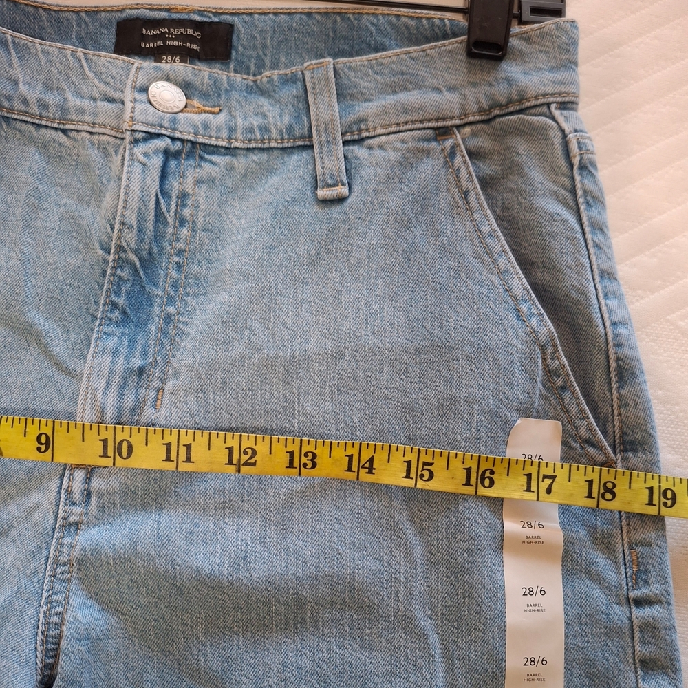 Banana Republic Slim Barrel High Waist Cargo Jeans Sz 28 - Picture 10 of 15
